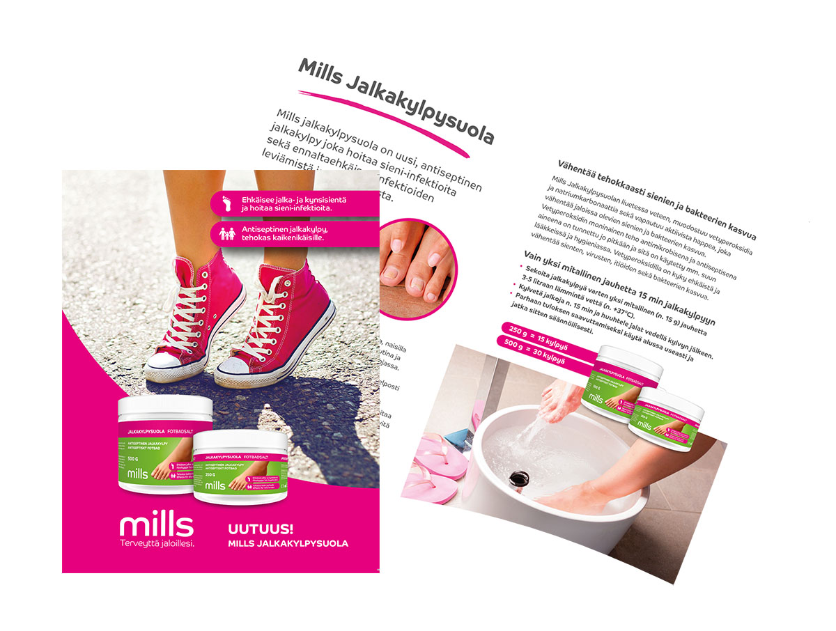 Mills Jalkakylpysuola kuluttajaesite 20 kpl