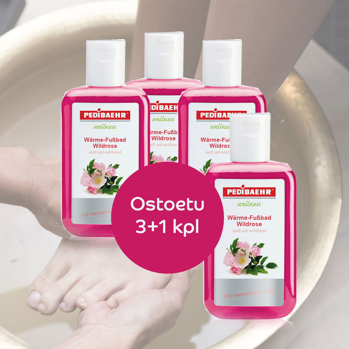 Pedibaehr Lämmittävä jalkakylpy 200 ml, 3 + 1 kpl