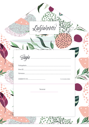 Lahjakortti ″Kasvit″ 10 kpl, kirjekuorimalli, taiteltava