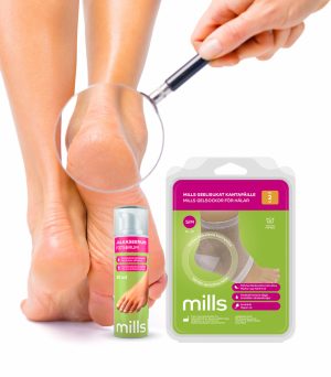 Mills Geelisukat kantapäille L ja Mills Jalkaseerumi -tuotesetti