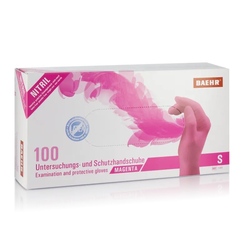 Baehr Nitriilikäsine S, magenta, 100 kpl