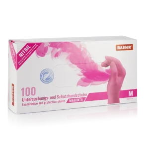 Baehr Nitriilikäsine M, magenta, 100 kpl