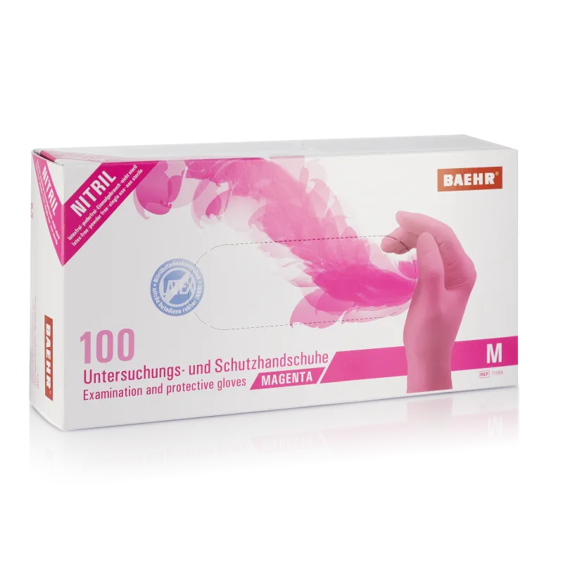 Baehr Nitriilikäsine M, magenta, 100 kpl